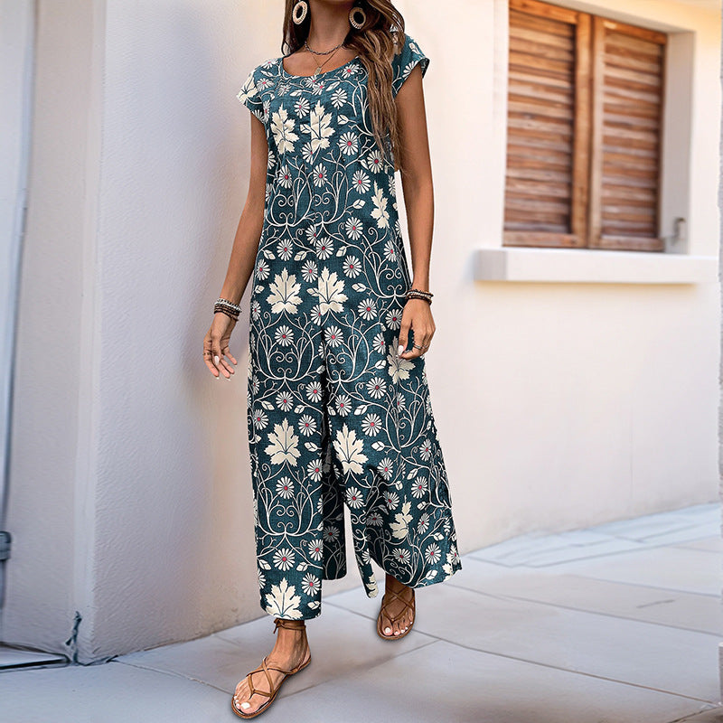 Ivy | Jumpsuit i bomuld med blomsterprint