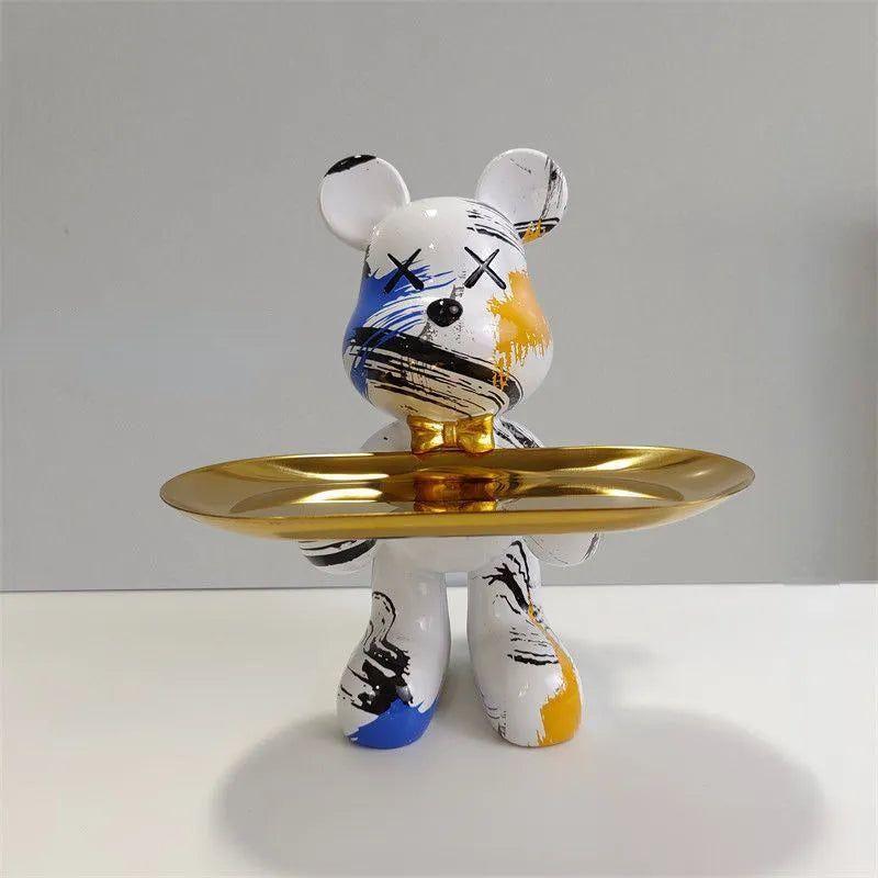 Dekorativ Bjørnefigurine Opbevaringsbakke