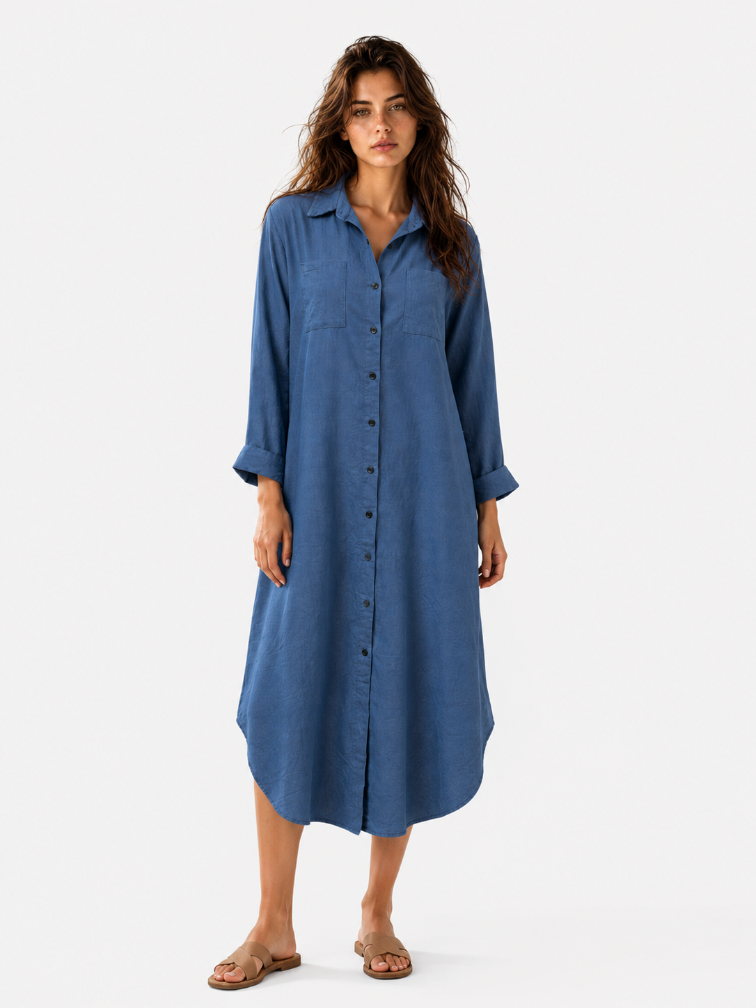 Delana | Button Down kjole - Blå - Dress - {{ product_tags }