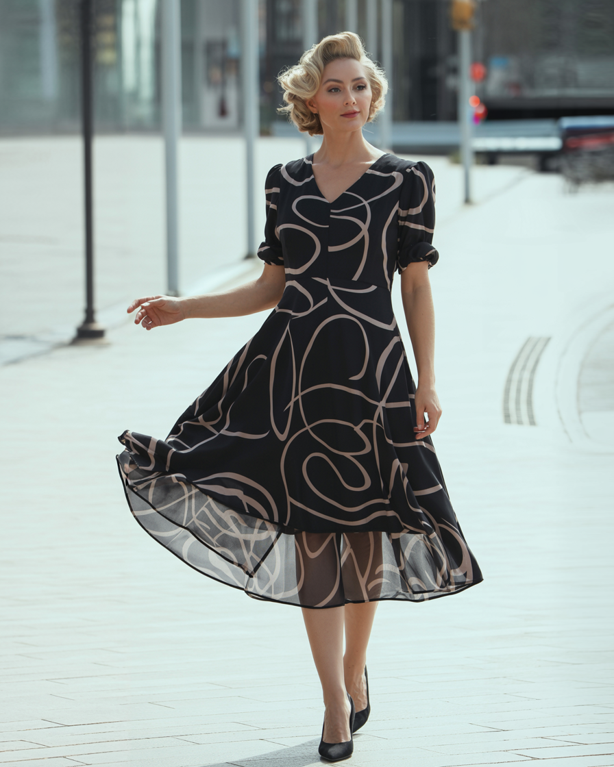 Eliana | Kvinders Polyester Maxikjole - Sort - Kvinders Kjoler - {{ product_tags }