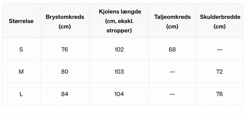 Størrelsesguide