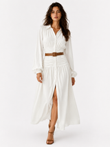 Elowen | Long Shirt Dress in Polyester with Belt