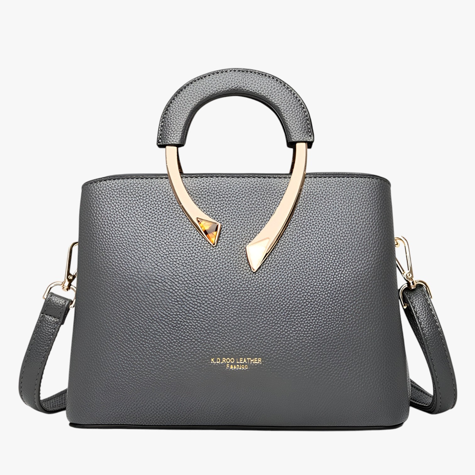 Elvira Luksus Lædertaske med Alsidigt Design - Grå - Bags - {{ product_tags }