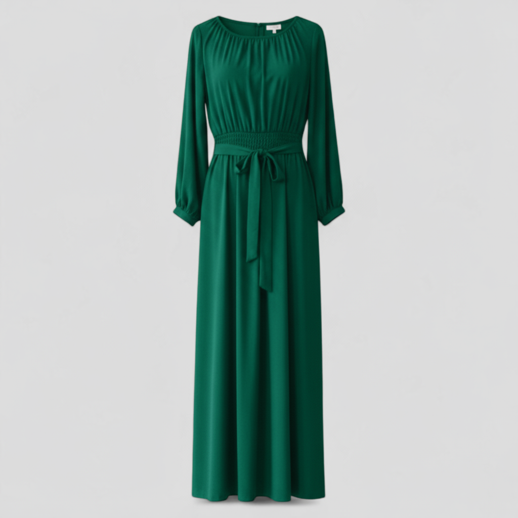 Clara | Elegant Maxikjole med bælte - Grøn - Clara | Elegant Maxikjole med bælte- €25 - {{ product_tags }