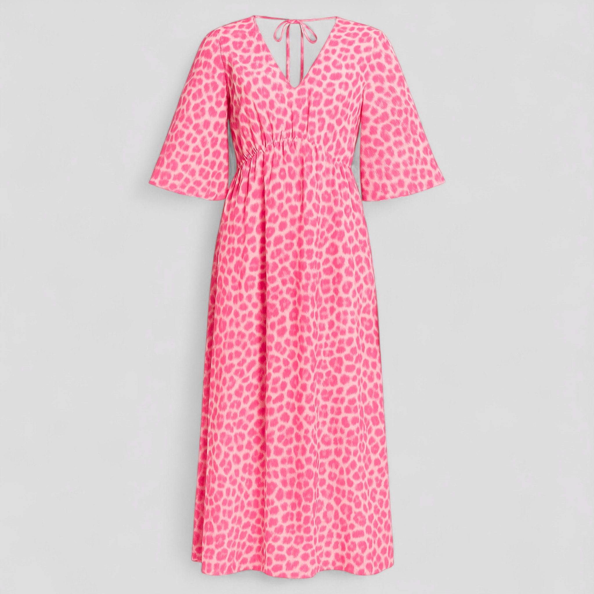 Aleiah | Farverig Sommerkjole med V-Hals til Kvinder - Rosa - Kvinders Kjoler - {{ product_tags }