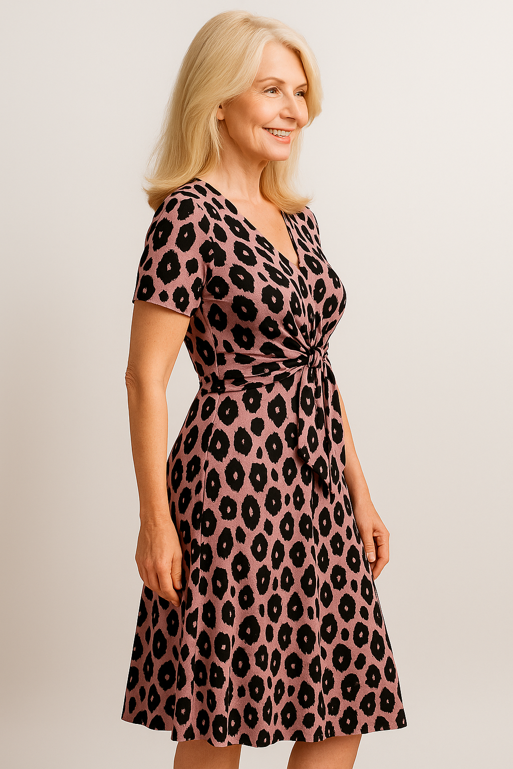 Almanda | Festkjoler Damer Med V-Udskæring Leopardprint - - Kvinders Kjoler - {{ product_tags }