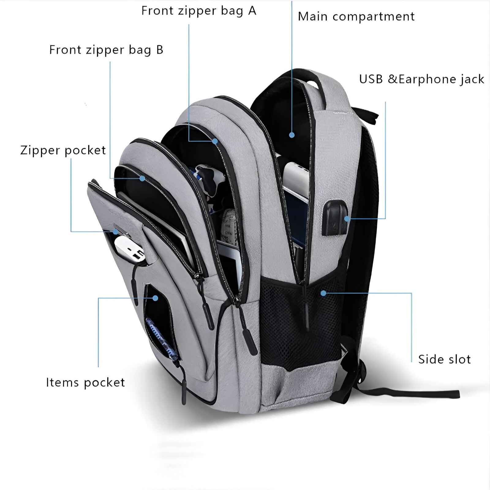 Finn | Rummelig laptoprygsæk til studerende - - Backpacks - {{ product_tags }