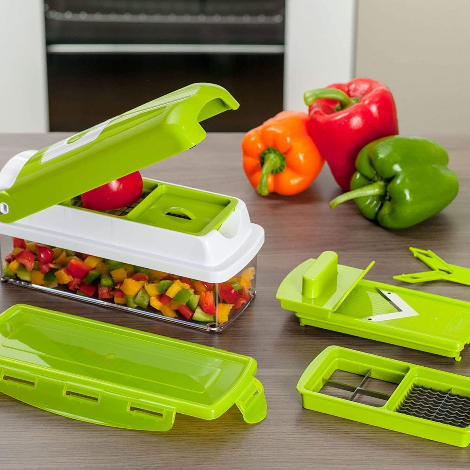 Grøntsagsskærer med 12 Funktioner - Hurtig og Sikker Madlavning - - Electronics > Home Appliances > Kitchen Appliances - {{ product_tags }
