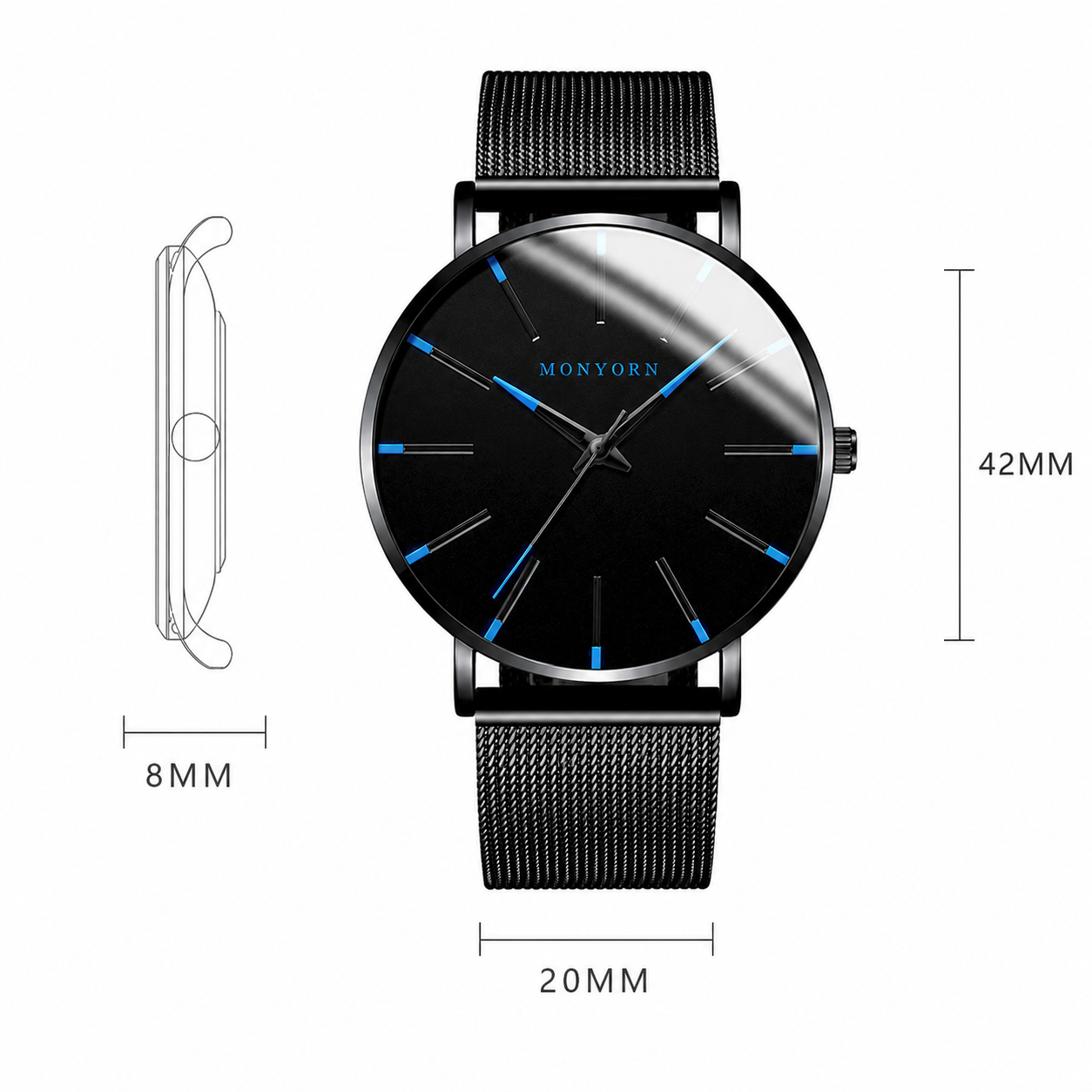 GENEVA | Minimalistisk Herreur med Alloy Urkasse og Rem i Rustfrit Stål - - watches - {{ product_tags }