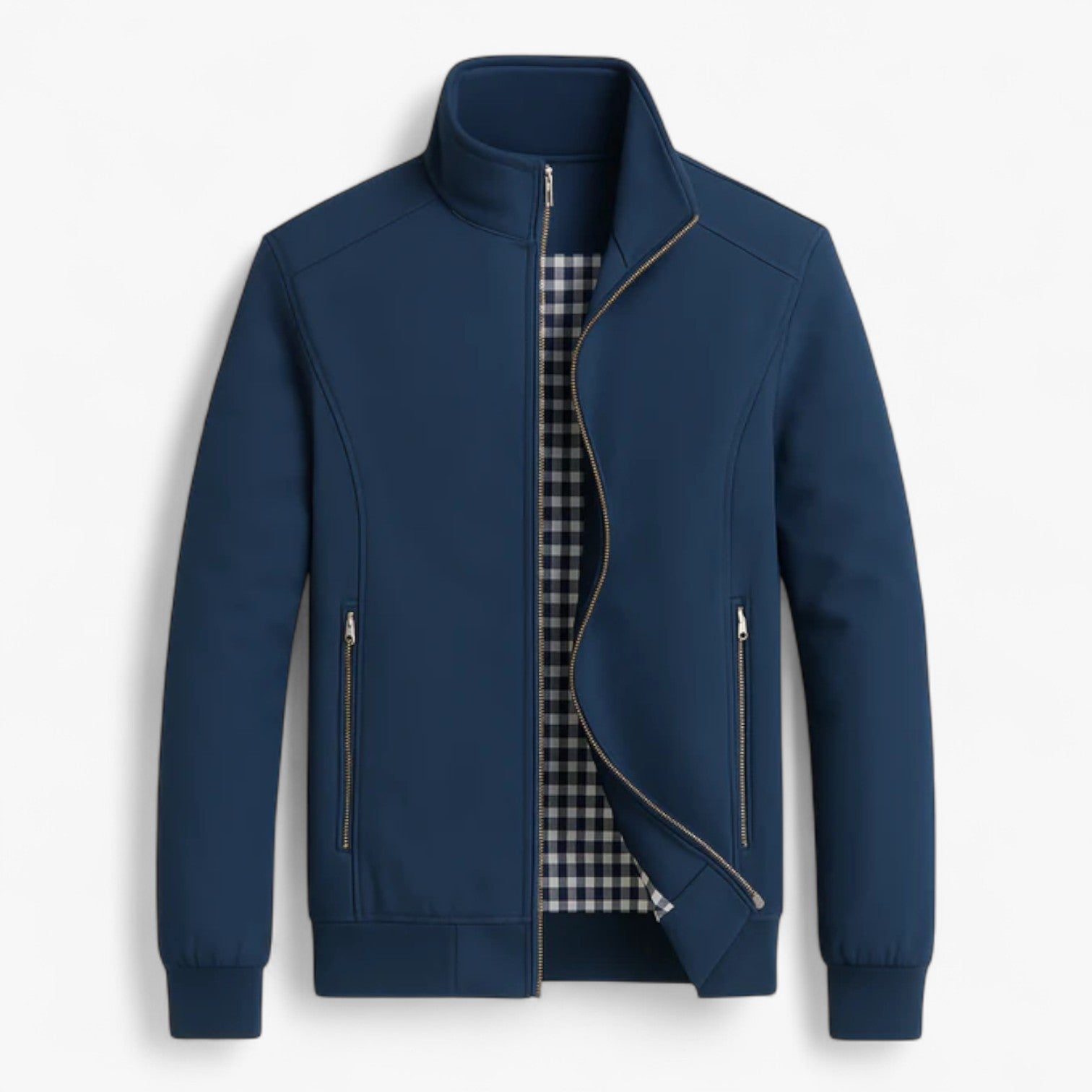 Gabriel | Mænds Urban Lynlåsjakke i Letvægtstof - Blå - Herrejakker - {{ product_tags }