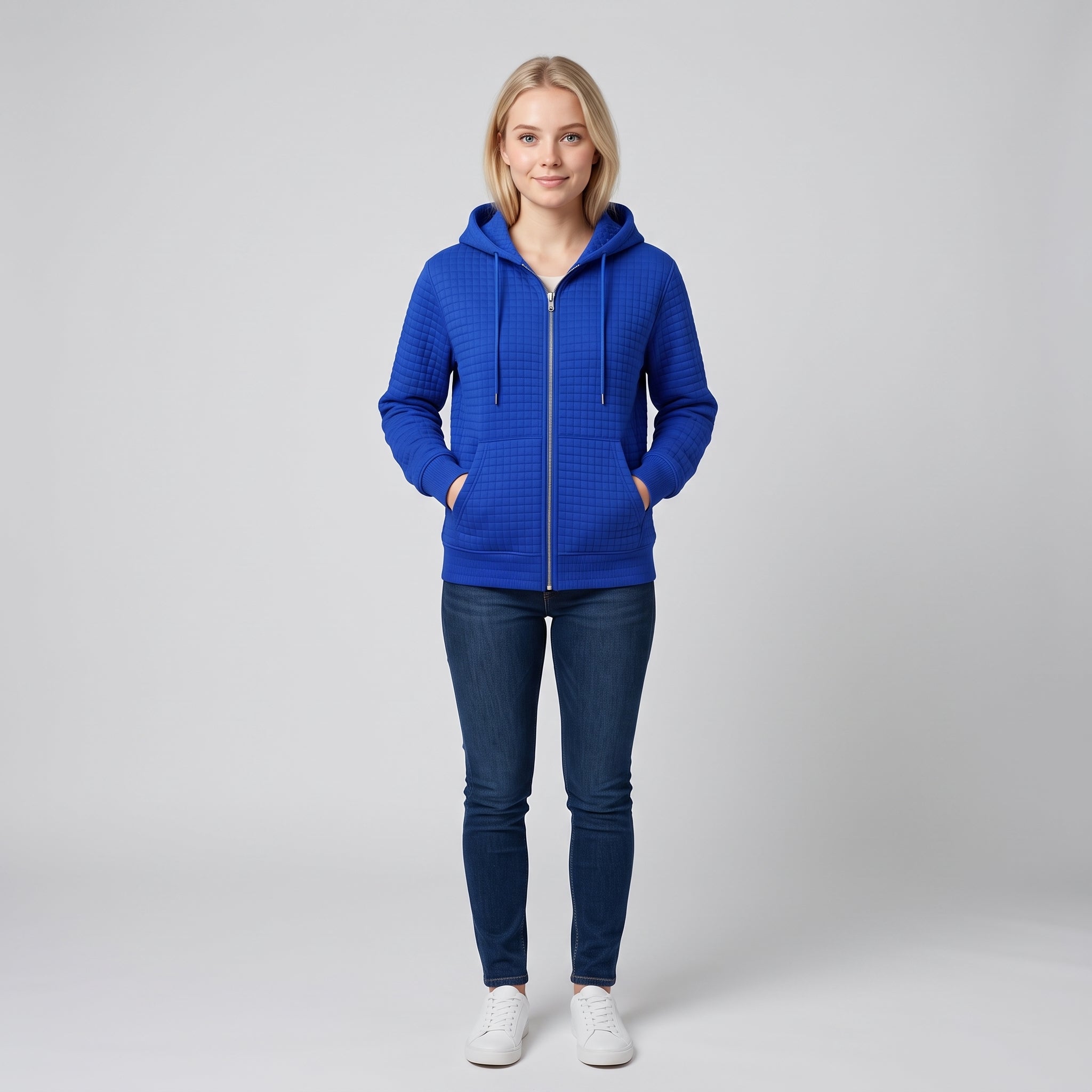 Damehættetrøje med lynlås, snøre og lommer - Komfortabel - - AW - Womens - Hoodie - {{ product_tags }
