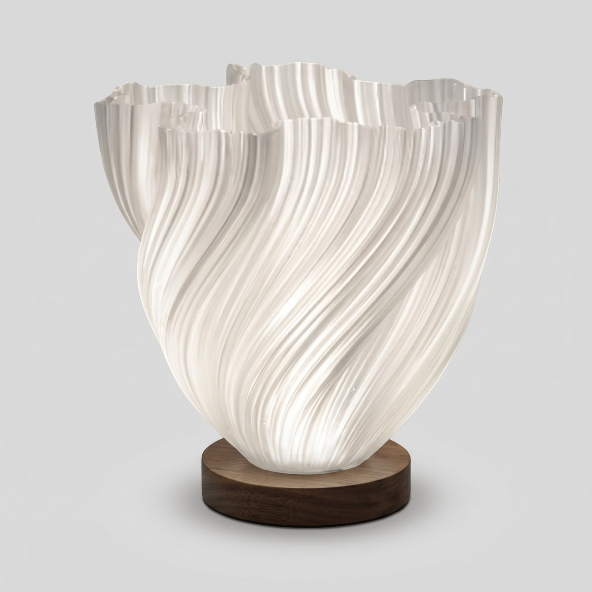 Organisk Snoet Bordlampe – Skulpturel Træbase Stemningsbelysning - - Table Lamp - {{ product_tags }
