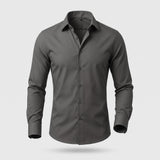 Herreskjorte i slim fit - Uformel skjorte med knapper