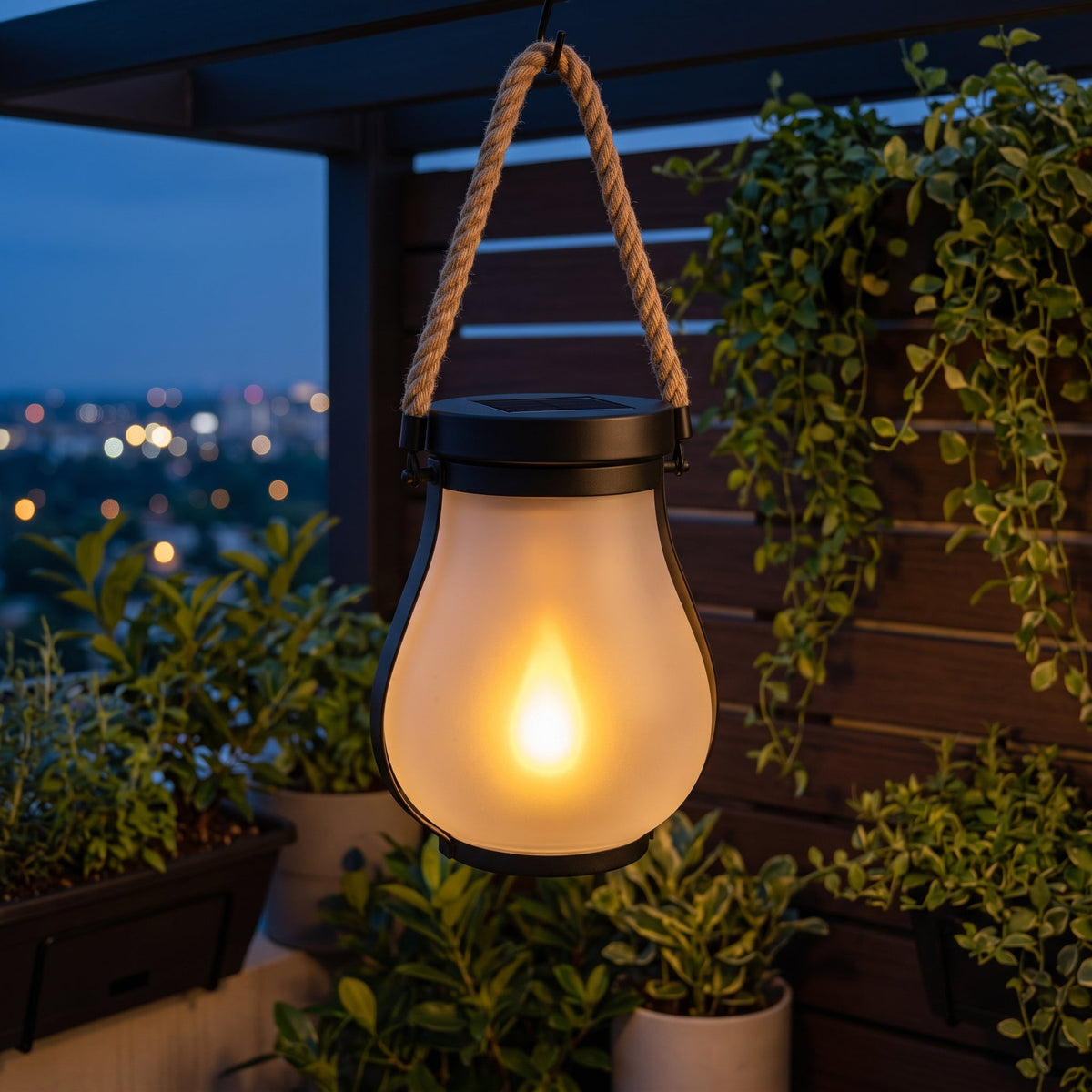 Solar Flammeeffekt Havelanterne – Vandtæt LED Udendørslys - - Solar Garden Lantern - {{ product_tags }