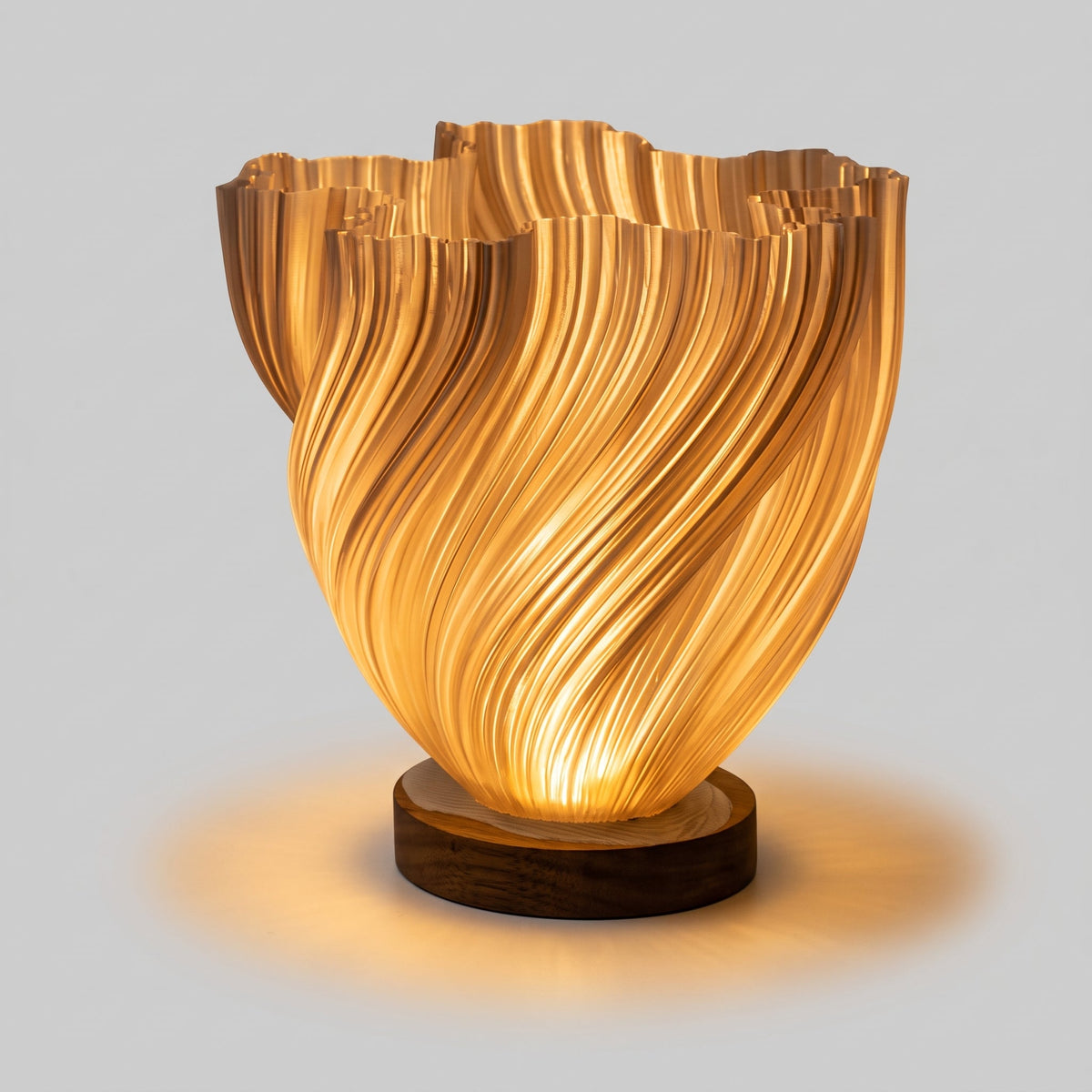 Organisk Snoet Bordlampe – Skulpturel Træbase Stemningsbelysning - - Table Lamp - {{ product_tags }