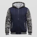 Herre Varm Fleece Hættejakke i Colorblock-Design