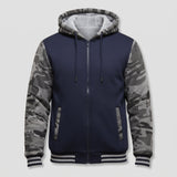 Herre Varm Fleece Hættejakke i Colorblock-Design