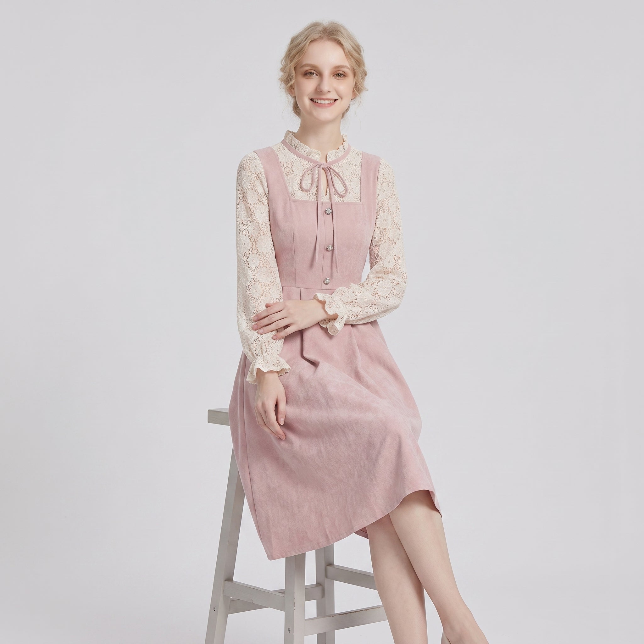 Dame dirndl lyserød A-linje, hjerteformet udskæring og broderi - - Gifts – Seasonal – Oktoberfest - {{ product_tags }