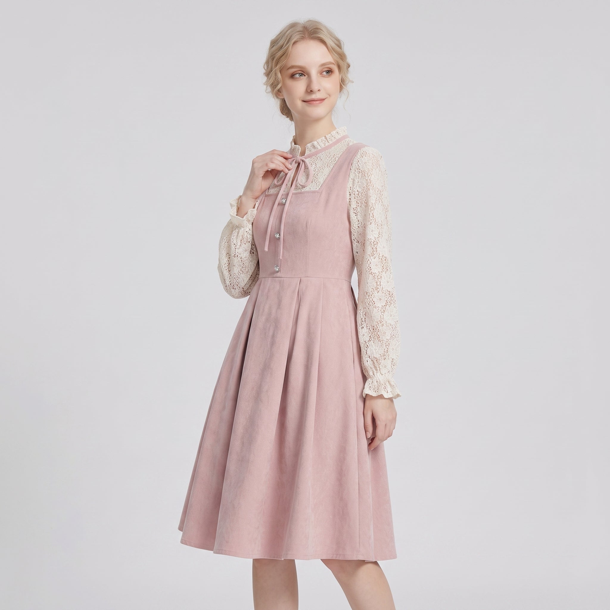 Dame dirndl lyserød A-linje, hjerteformet udskæring og broderi - - Gifts – Seasonal – Oktoberfest - {{ product_tags }