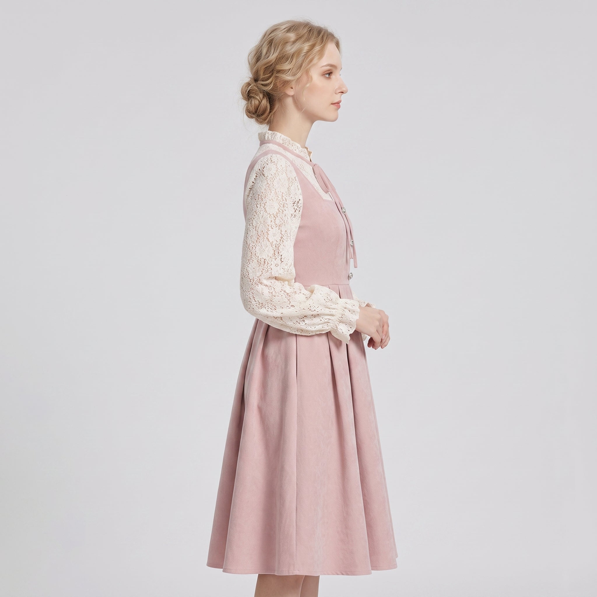 Dame dirndl lyserød A-linje, hjerteformet udskæring og broderi - - Gifts – Seasonal – Oktoberfest - {{ product_tags }