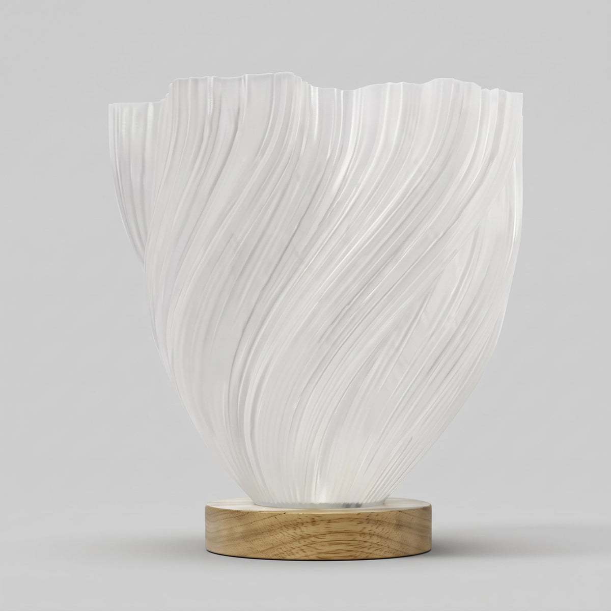 Organisk Snoet Bordlampe – Skulpturel Træbase Stemningsbelysning - Hvid - Table Lamp - {{ product_tags }