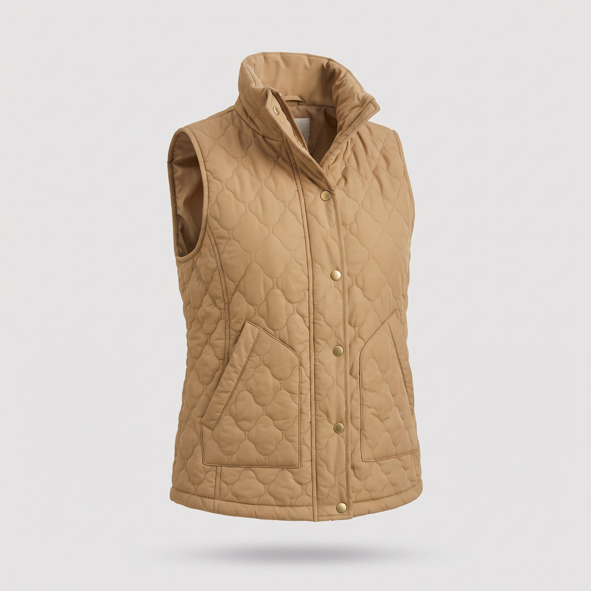 Dame Quiltet AErmeloes Vest - Khaki - Vest - {{ product_tags }
