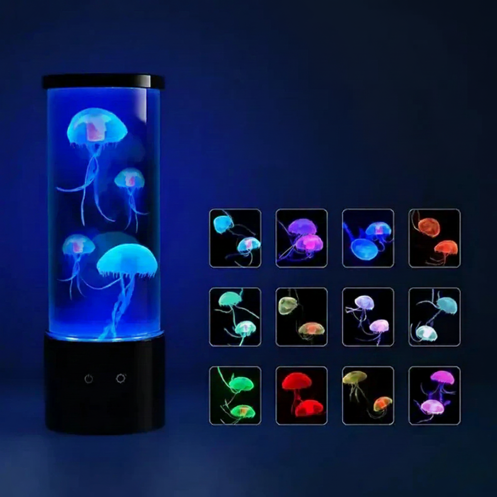 Jellyfish Akvarium LED Moodlampe - Farveskiftende - - Home Decor - {{ product_tags }
