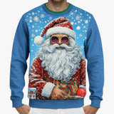 Stylish Men's Casual Christmas Sweater with Lively Music Pattern for a Festive Look