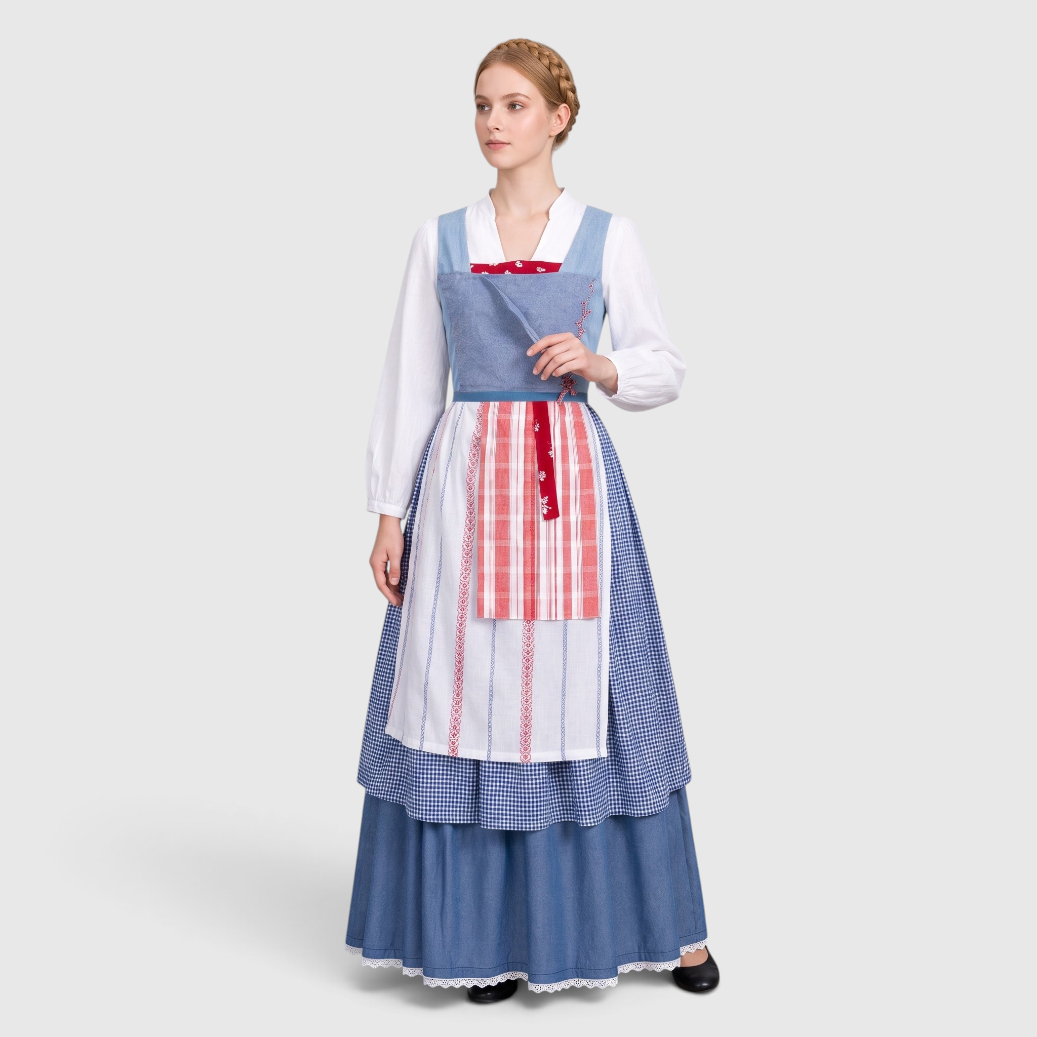 Trachtenkjole til Dame Blå med Lommer, Ideel til Oktoberfest - - Gifts – Seasonal – Oktoberfest - {{ product_tags }
