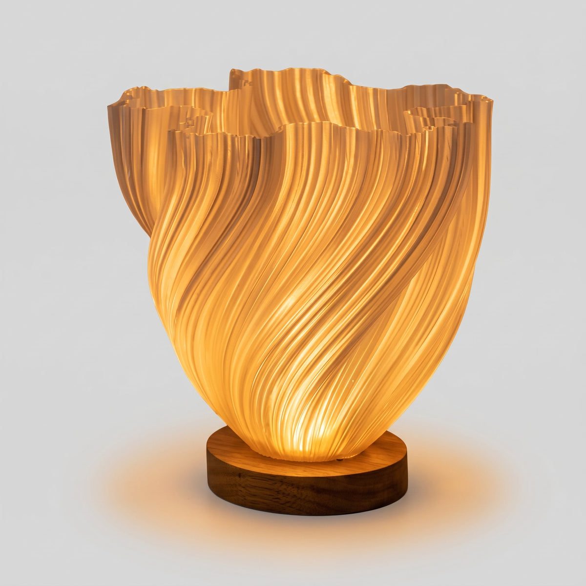 Organisk Snoet Bordlampe – Skulpturel Træbase Stemningsbelysning - - Table Lamp - {{ product_tags }