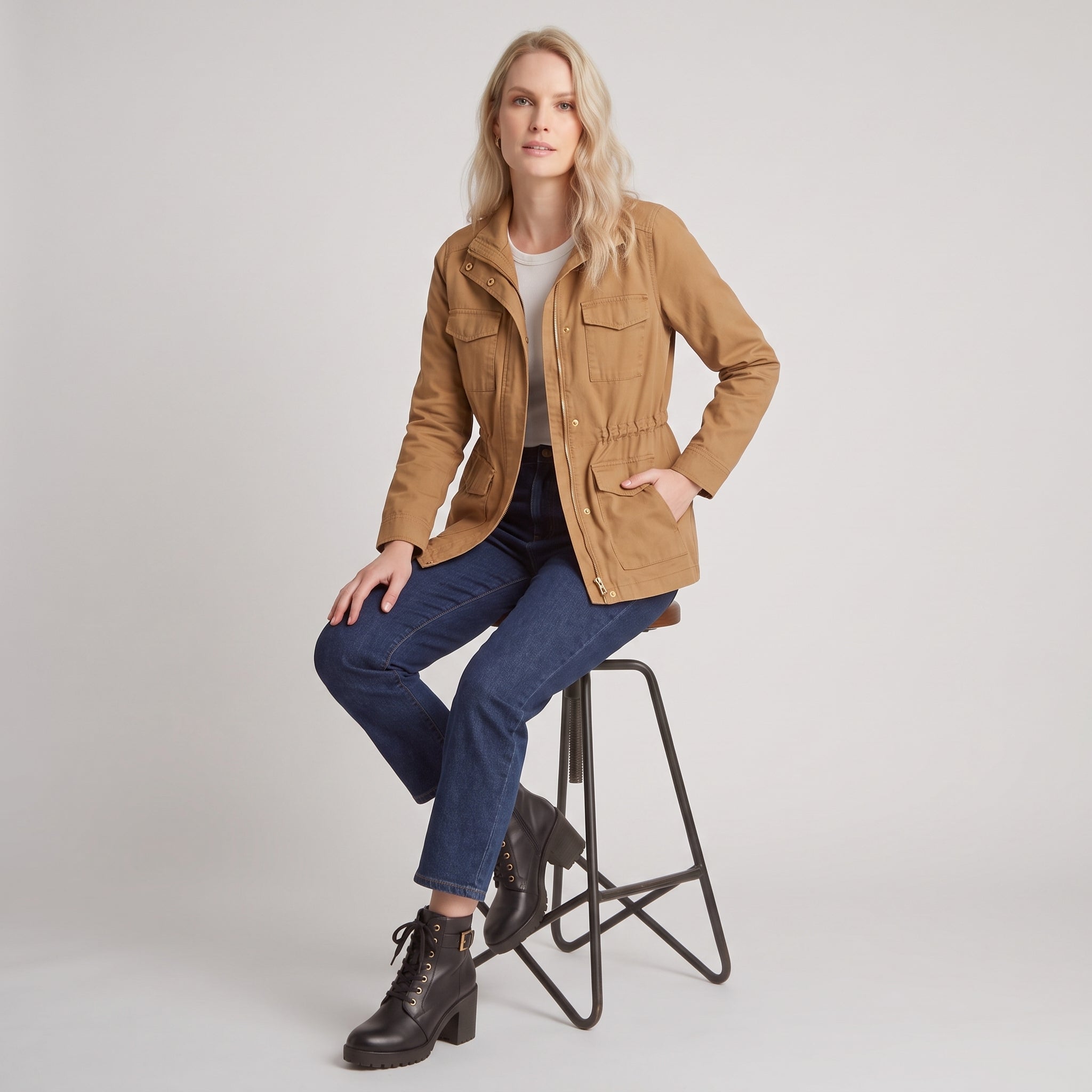 Dame Ankelstøvler med Blokhæl, Snørebånd og Lynlås-Komfort - - AS - Womens - Boots - {{ product_tags }