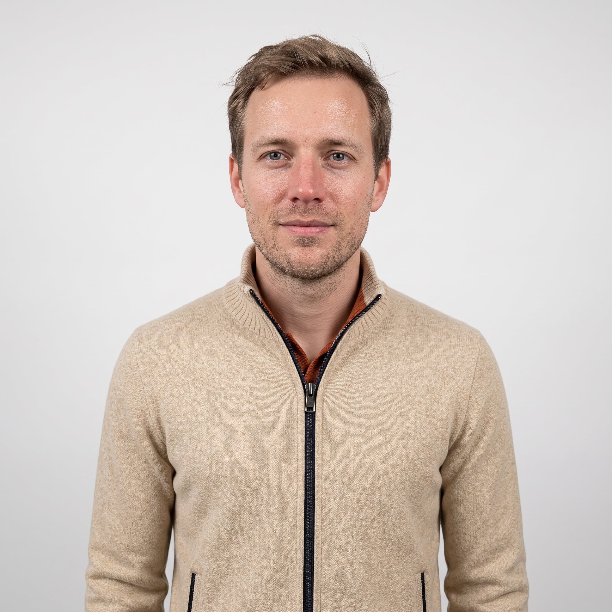 Herre Strikcardigan med Lynlås - Elegant og Behagelig