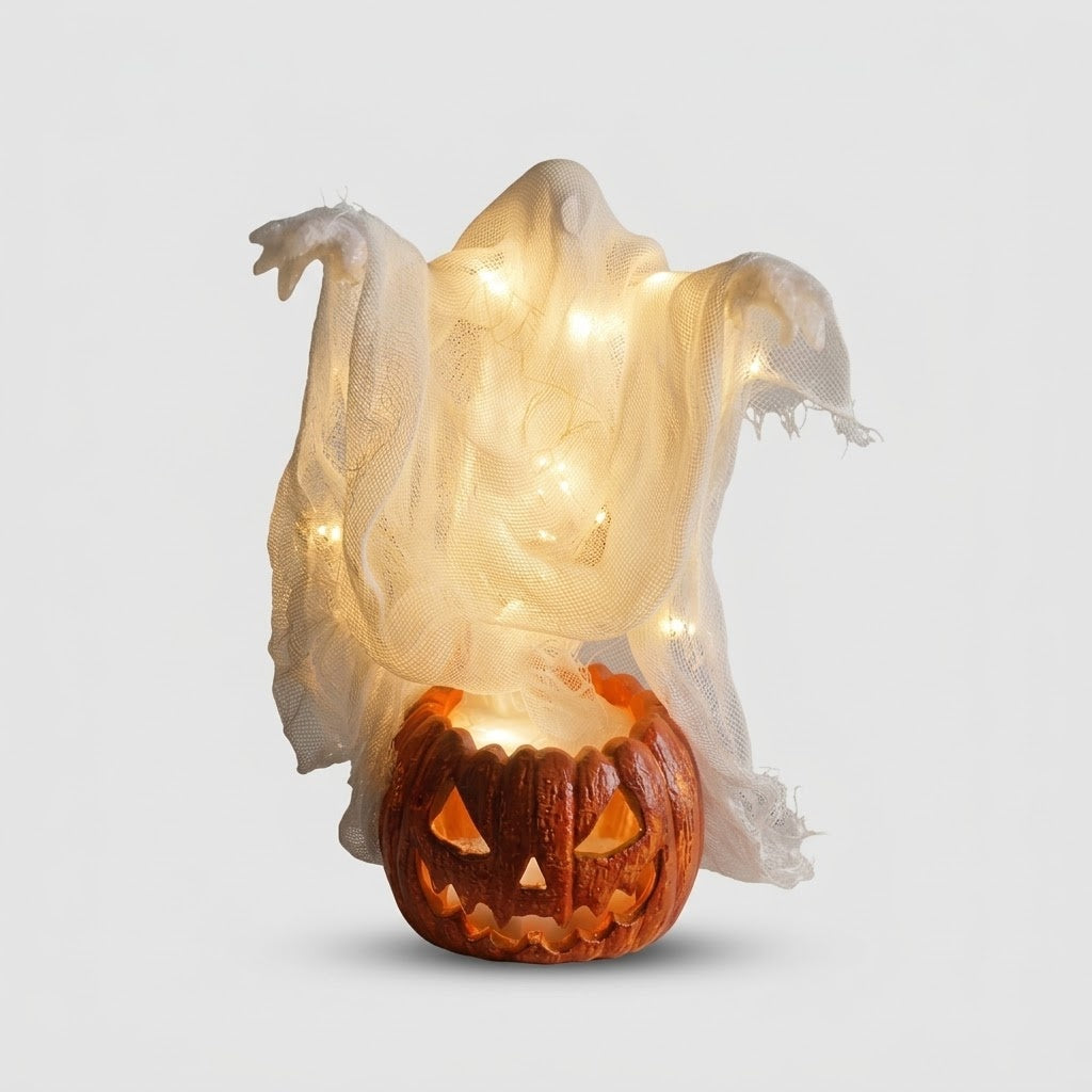 Kæmpe Lysende Spøgelse-græskar LED Lampe - 130cm - Default Title - Home & Garden > Decor > Seasonal & Holiday Decorations - {{ product_tags }
