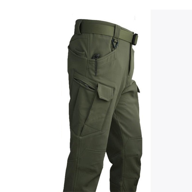 Herre Outdoor Sæt - Vatteret Vinterjakke med Hætte og Cargobukser - Vatterede Bukser Grøn - Kleding en accessoires > Kleding > Kledingsets - {{ product_tags }
