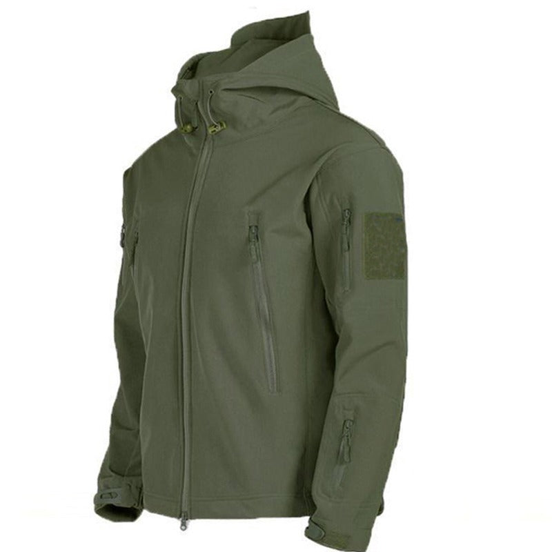 Herre Outdoor Sæt - Vatteret Vinterjakke med Hætte og Cargobukser - Vatteret Jakke Grøn - Kleding en accessoires > Kleding > Kledingsets - {{ product_tags }