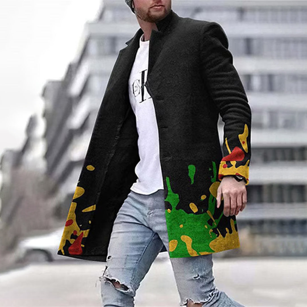 Herre Modejakke - Unikt Abstrakt Moenster, Laurent