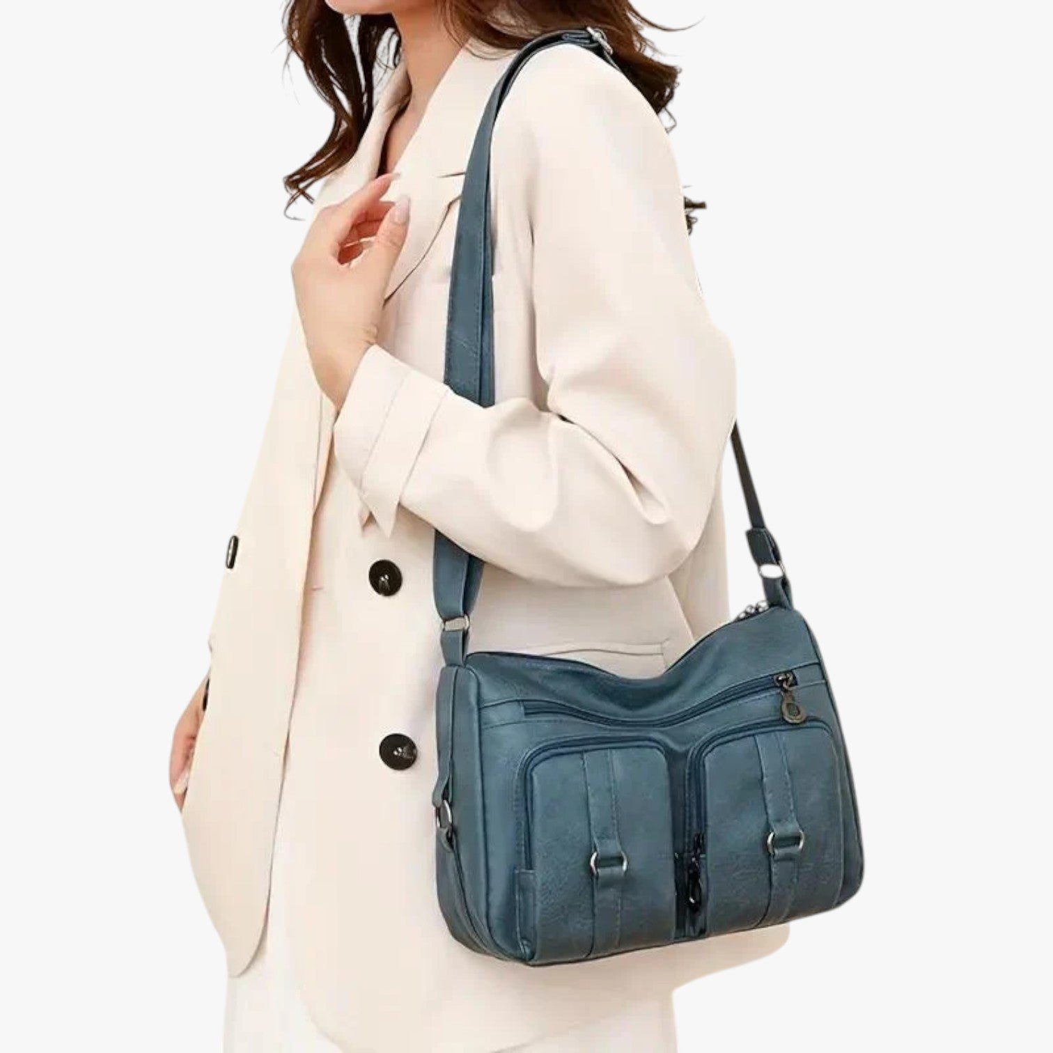 Gwyneth Cargo Bag | Multilommertaske til kvinder - Blå - bags - {{ product_tags }