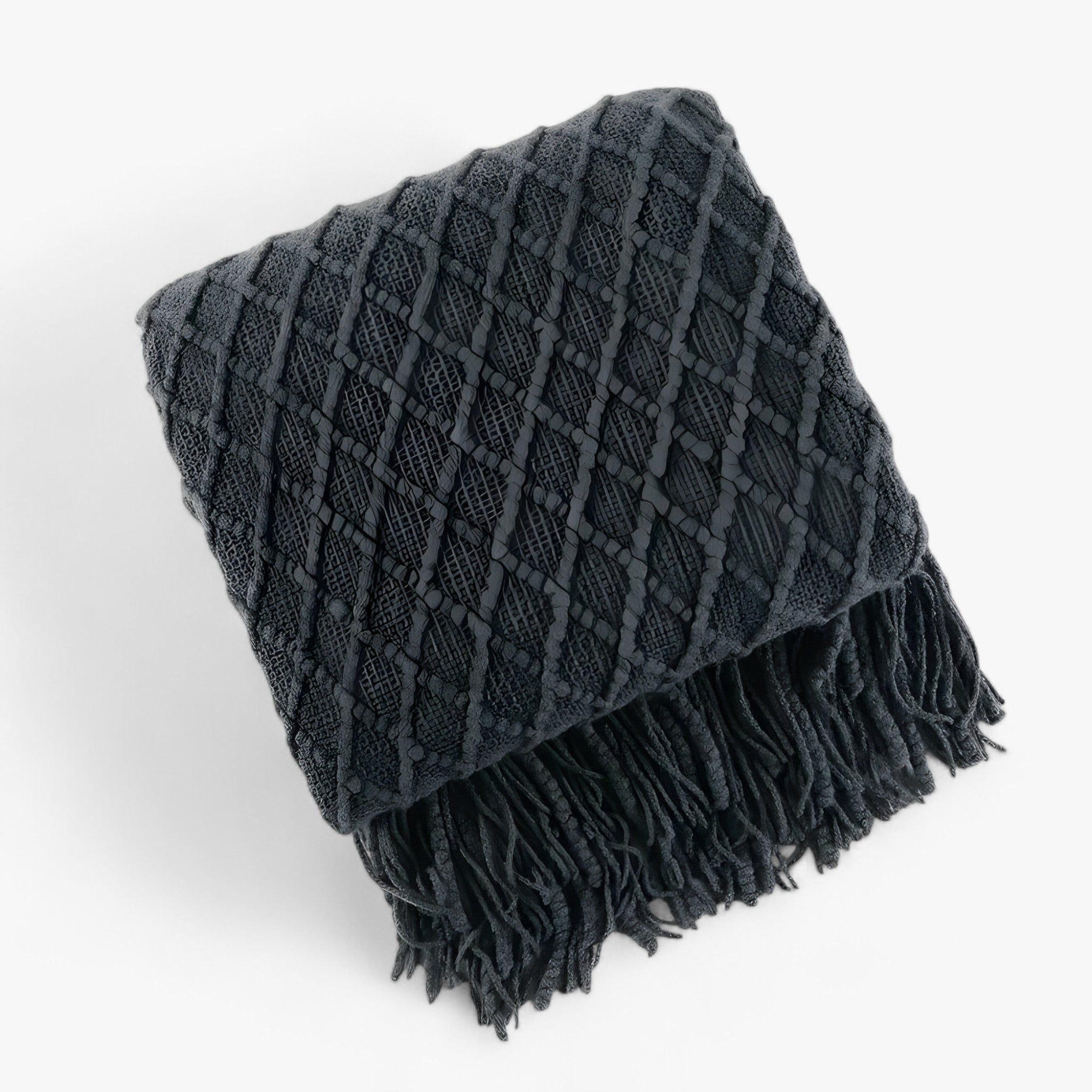 Ely | Nordisk Kasjmirlook Tæppe - Elegant og Komfortabel - Sort grå - Ely | Nordisk Kasjmirlook Tæppe - Elegant og Komfortabel - €25 - {{ product_tags }