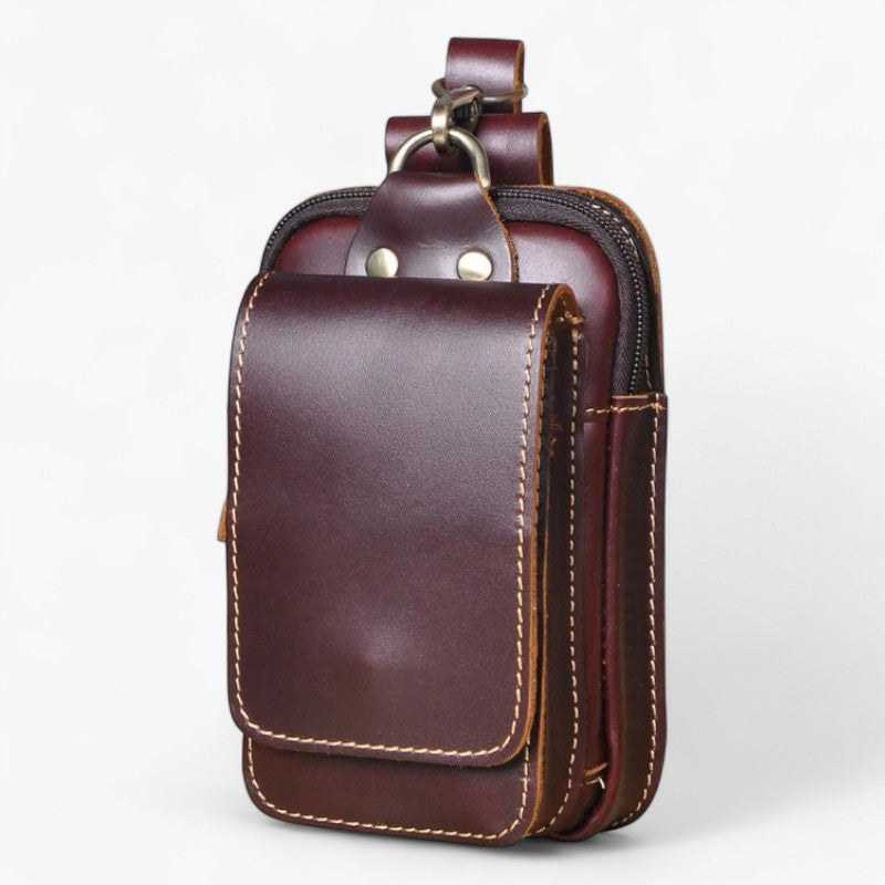 Ægte Læder Herre Hoftepose - Mørkebrun - bags - {{ product_tags }