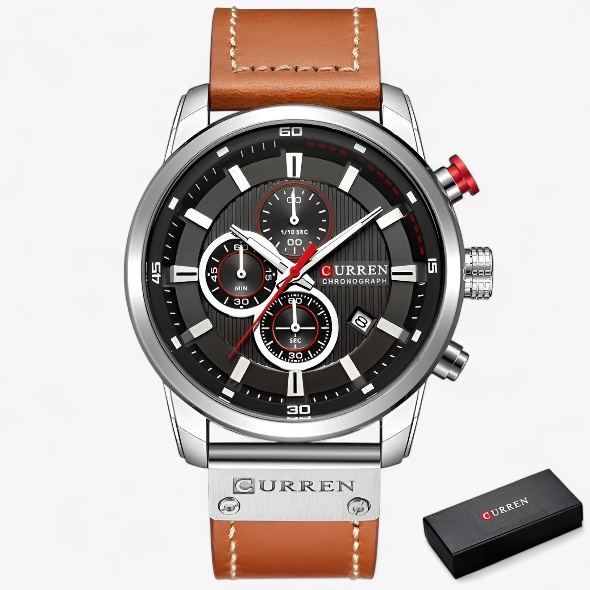 CURREN kronograf armbåndsur til mænd - Sort sølv - watches - {{ product_tags }