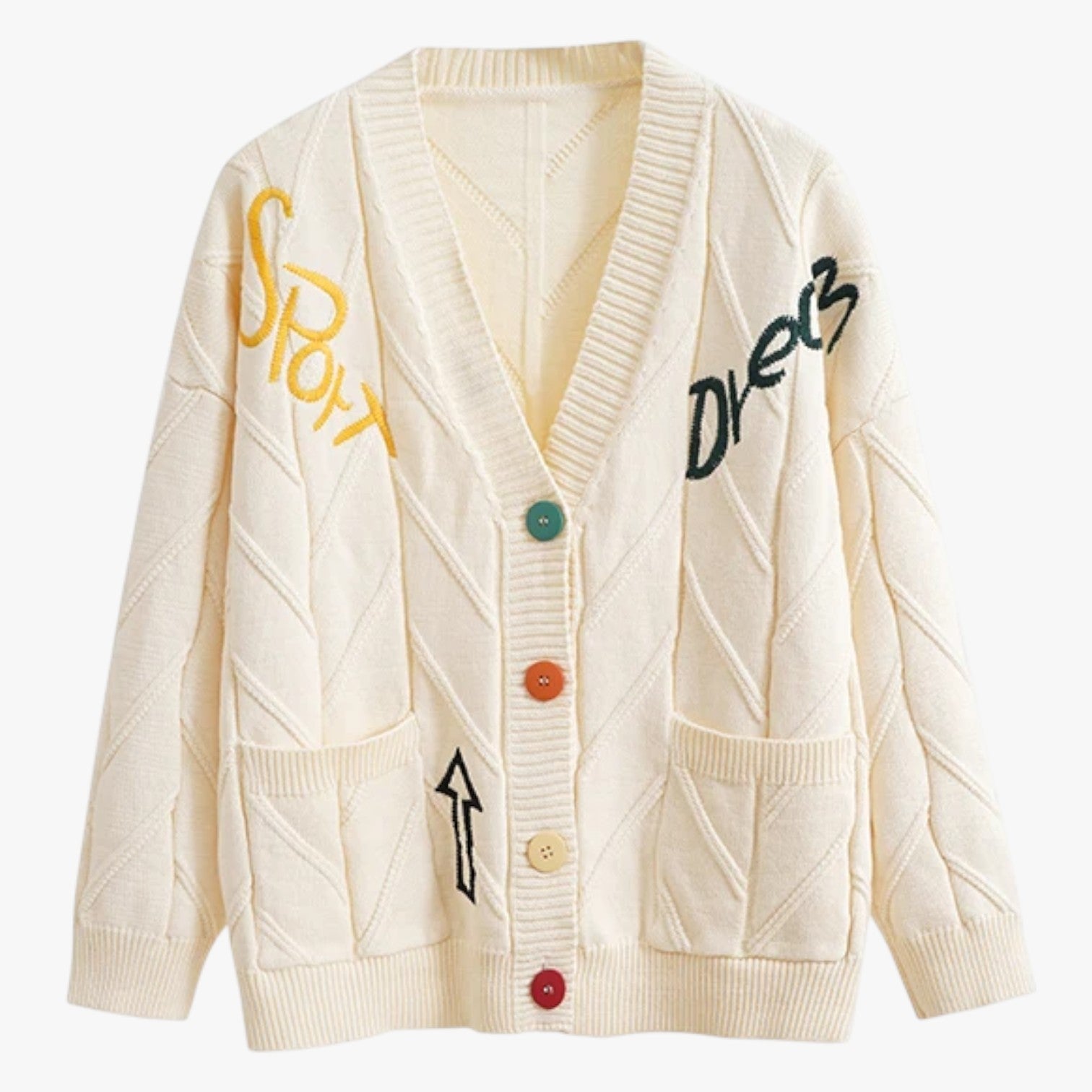 Sophie | Afslappet elegant dametrøje i ren bomuld med broderede knapper - Mørk abrikosfarve - Sophie | Afslappet elegant dametrøje i ren bomuld med broderede knapper - €25 - {{ product_tags }