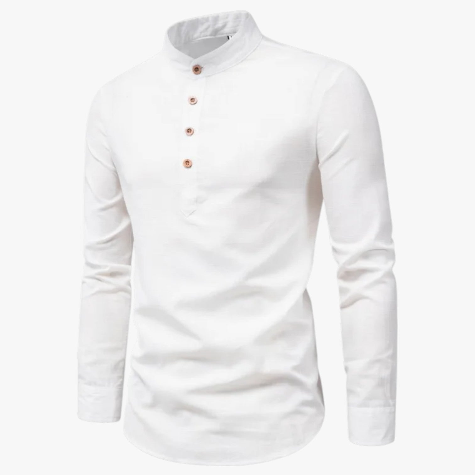 Railey | Herrebluse i bomuld og hør - Forårsfryd med afslappet stil - Hvid - Railey | Herrebluse i bomuld og hør - Forårsfryd med afslappet stil - €25 - {{ product_tags }