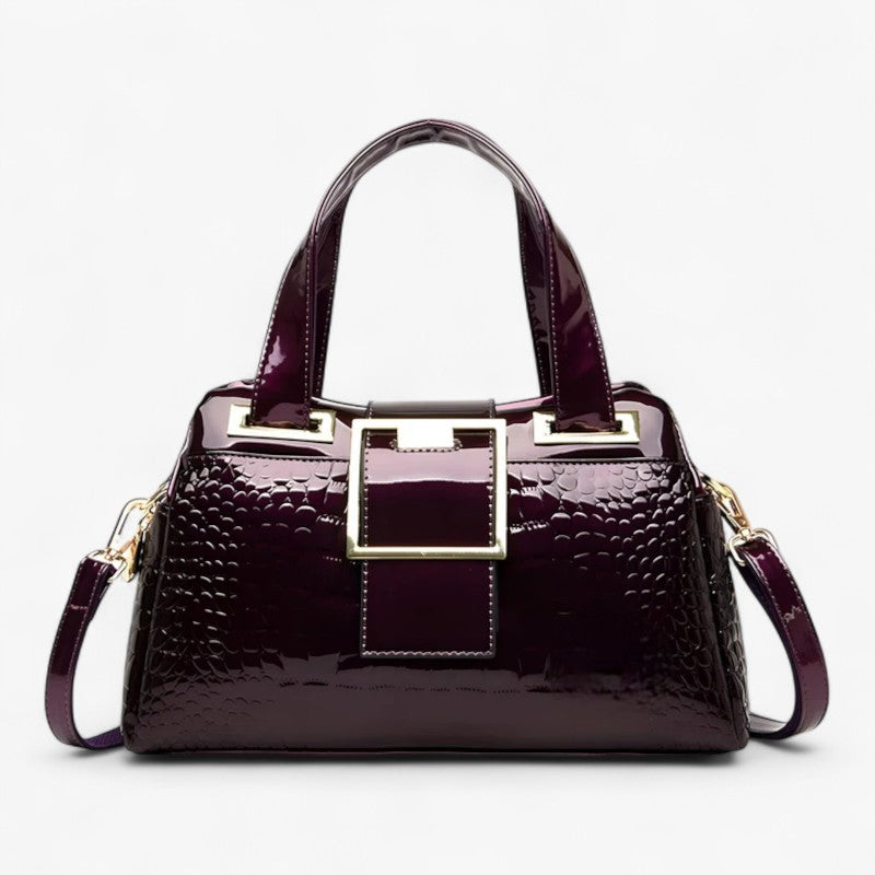 Dania | Elegant & Rummelig – Luksus Krokodillemønster Tote Bag - Lilla - bags - {{ product_tags }