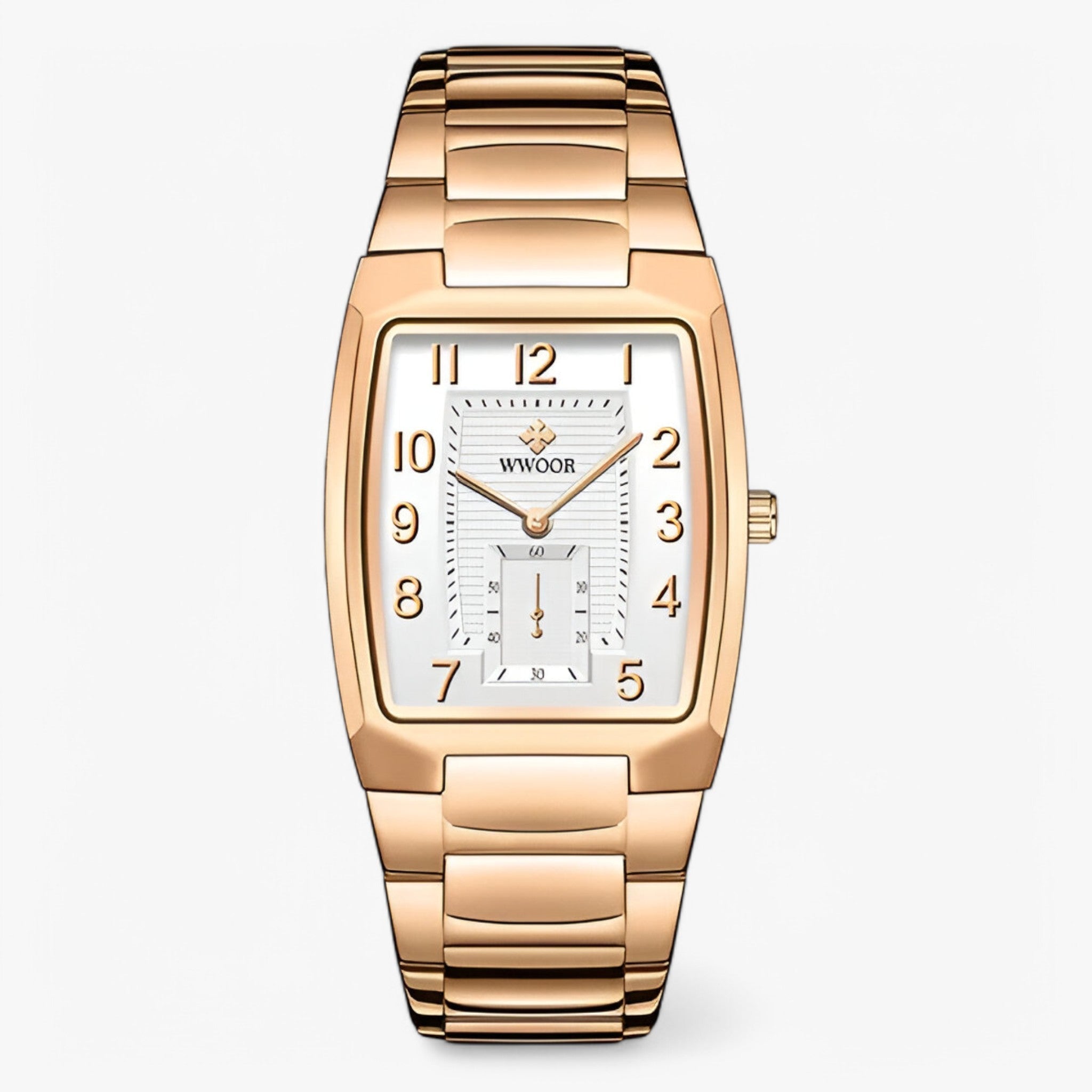 Søren | Luksus Businessur med Firkantet Urskive - hvid rose - watches - {{ product_tags }