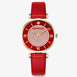 Valeria | Elegant Red Leather Watch