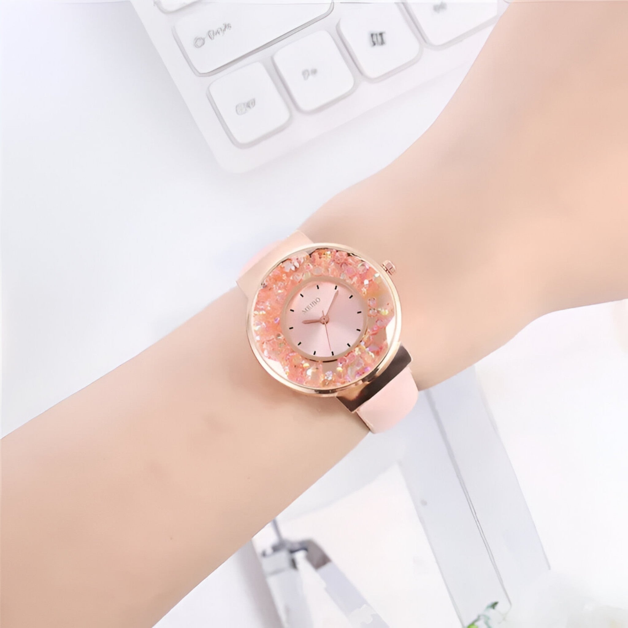 Edith | Dameur med læderrem i armbåndsstil og quartz urværk - - watches - {{ product_tags }