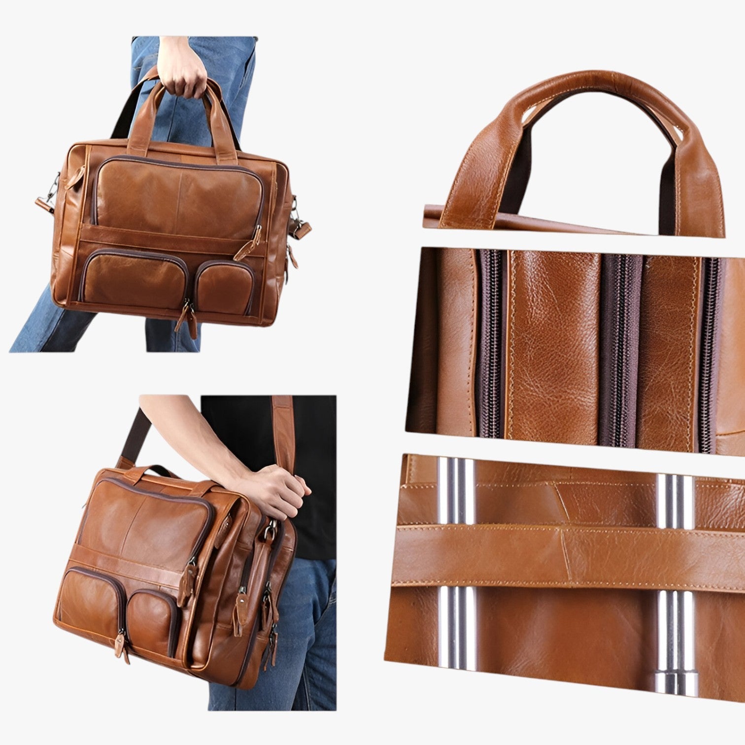 Murphy | Luksus og rummelig - læderlaptoptas til arbejde og rejse - - bags - {{ product_tags }