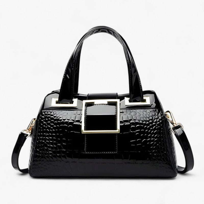 Dania | Elegant & Rummelig – Luksus Krokodillemønster Tote Bag - Sort - bags - {{ product_tags }