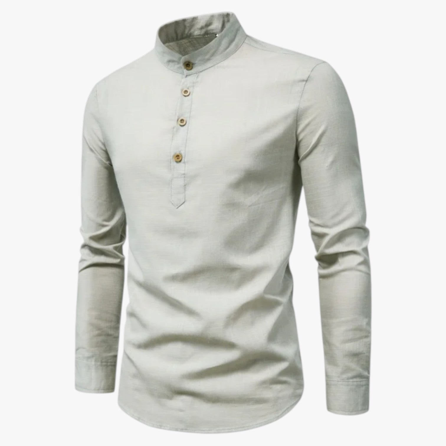 Railey | Herrebluse i bomuld og hør - Forårsfryd med afslappet stil - Grå - Railey | Herrebluse i bomuld og hør - Forårsfryd med afslappet stil - €25 - {{ product_tags }