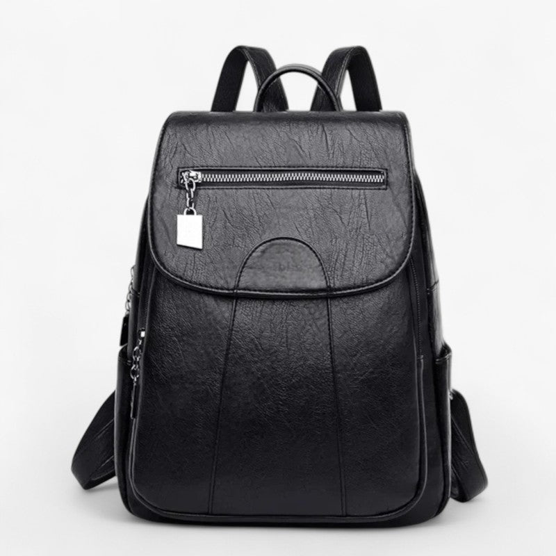 Laura | Vintage læder rygsæk – blød, stilfuld og perfekt til rejser - Sort - bags - {{ product_tags }